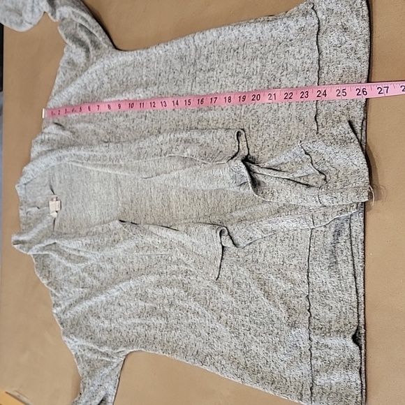 So Size S Marled Gray Knit Open Front Waterfall Cardigan Sweater, GUC - Picture 8 of 11